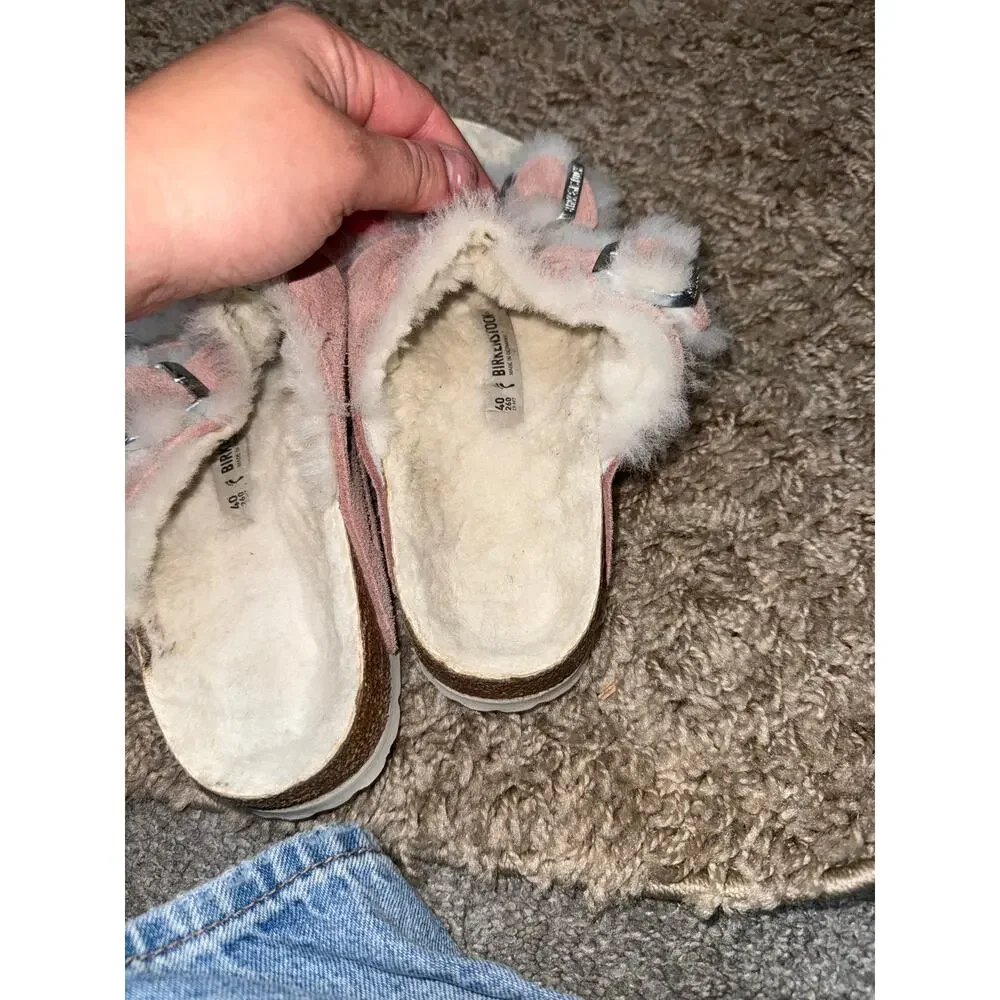Birkenstock Arizona Shearling in Pink Clay women’s Size 40 9-9.5